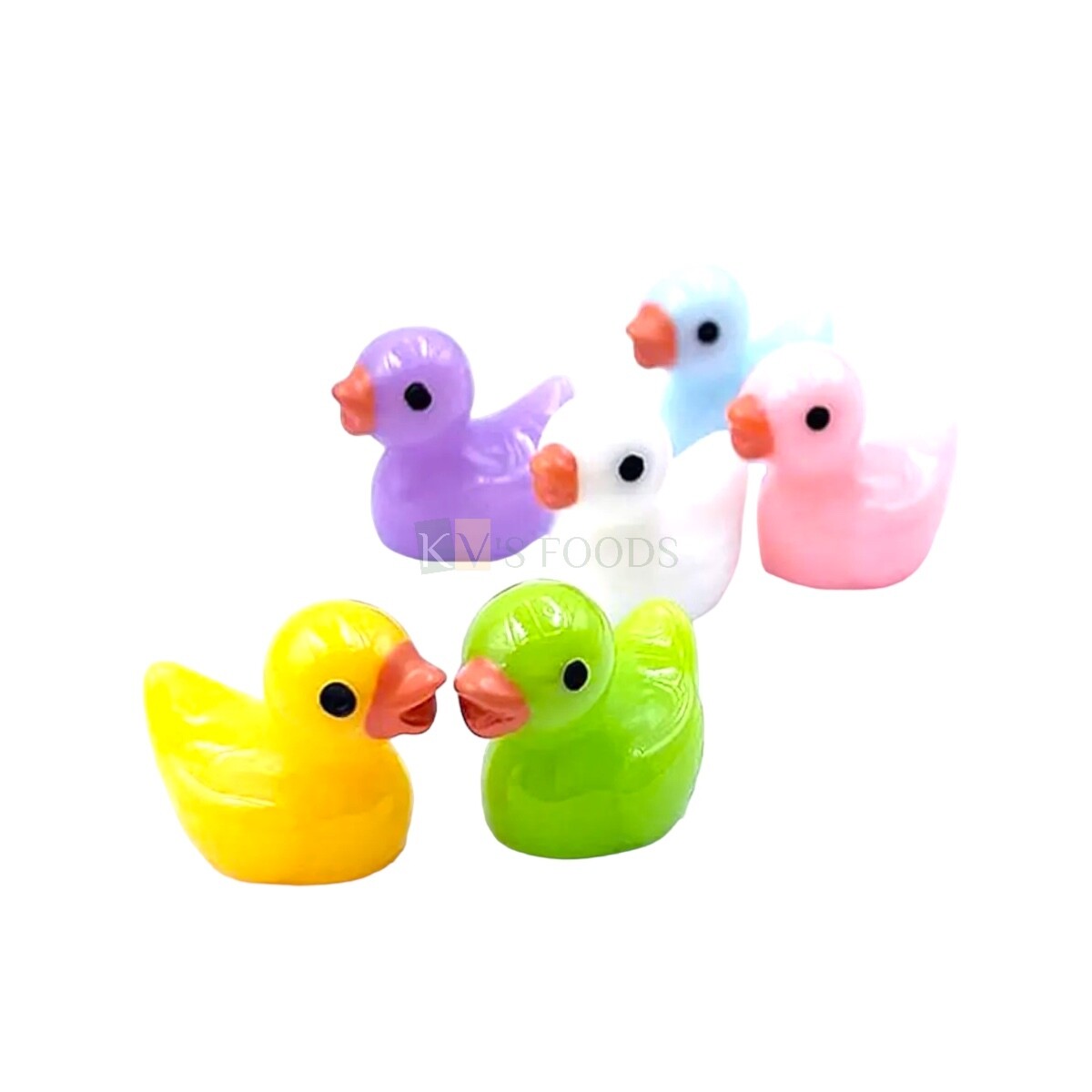 5PC Set of Multicoloured Mini Ducks Toppers Mini Duck Figures Set, Cupcakes Colourful Duck Toppers, Garden Miniature Ducks, SOAP Toys, Hide-a-duck, DIY Cake Decorations Cake Supplies Accessories