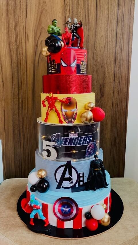 1set The Avengers Birthday Party Cake Topper Super Hero Spiderman Hulk Iron Man Cake Decoration For Kids Birthday Party Supplies