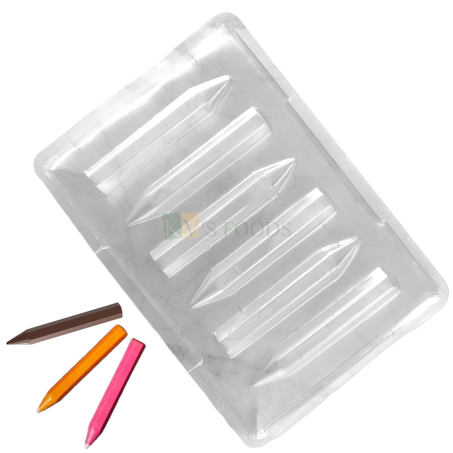 6 Cavity PVC Crayons Pencil Pen for Kids Chocolate Mould Chocolate Making Mould