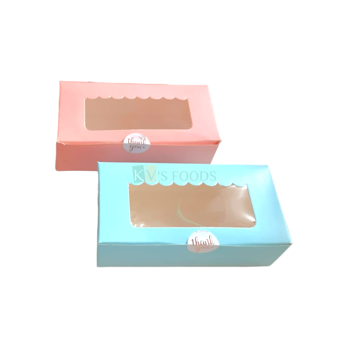 5 PC Set of 2 Brownie Pastel Colour Transparent Window Box Size 5.8*3 Height 2 Inch for Cookies, Chocolates Doughnuts, Finger Food Bakery Pacakging DIY Mini Gift box