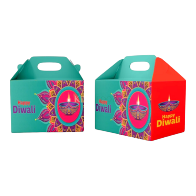 5PC Set of Multipurpose Happy Diwali Chocolate Box, Dry Fruits, Cookies, Premium Sweets, Return Gifts, Mini Jars Bottles 250 ML Boxes, Packaging DIY Event Gifting