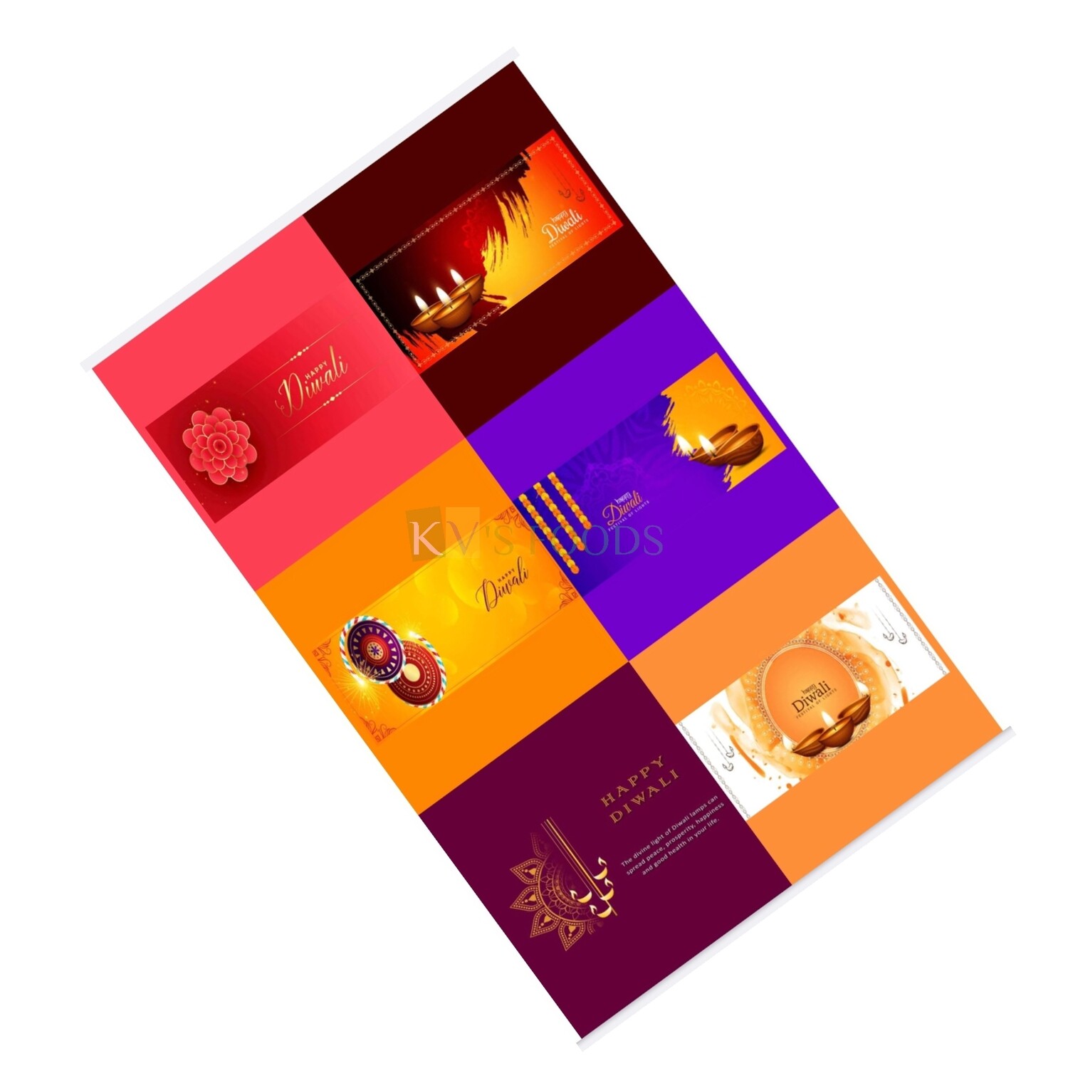 6 Happy Diwali Bar Chocolate Sticker Sheet for Packaging, Happy Diwali Message with Elegant Graphic Stickers for Customized Chocolate Bar, DIY Homemade Chocolate