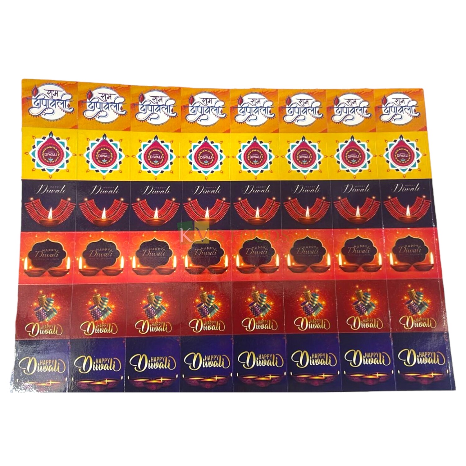 48 Happy Diwali Chocolate Cavity Square Stickers, for Packaging, Happy Diwali Message with Elegant Graphic Stickers for Customized Chocolate Bar, Gift Hamper Stickers DIY Homemade Chocolate