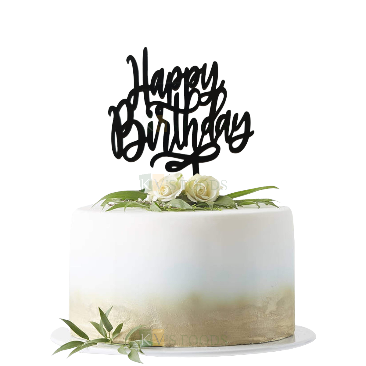 1PC Black Acrylic Happy Birthday Letters with Unique Elegant Font Design Cake Topper, Cupcake Insert, DIY Girl/Boy Cake Decoration