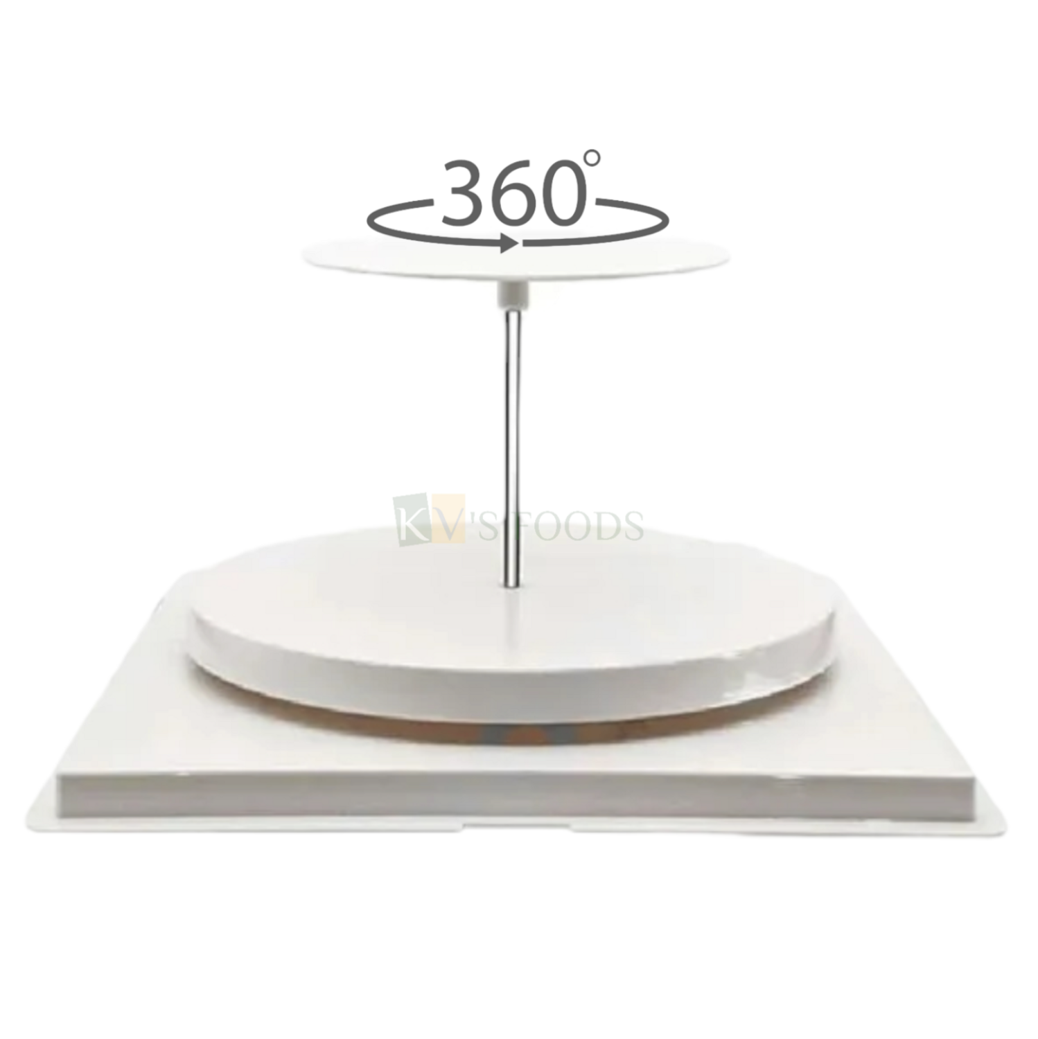 7'' Round Cake 360 Electric Rotating Layered Cake Table Stand with Base, 2 Layer Electric Revolving Round Cake Holder Circle Base for Cake Decorating Supplies Party Dessert Tray Cake Tools