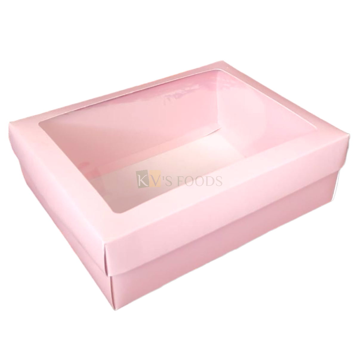 1 PC Pastel Light Pink Colour Multipurpose Chocolate Hamper Box with Transparent Window Box Size 10.3*8.3*3.1 Inch for Sweets, Dryfruit, Candies, Truffles, Muffins Doughnuts, Jars upto 250 ML