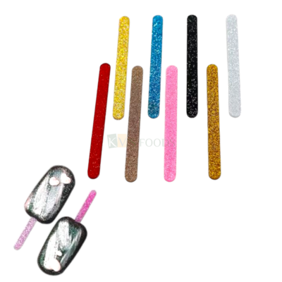 10PC Acrylic Multicoloured Cakesicles Stickes Size 4.5x1.8x0.07 Inch Glitter Popsicle Ice Cream Sticks Reusable Ice Pop Sticks DIY Cake Gold Silver Colourfull Candy Sticks Ice Cream Accessories