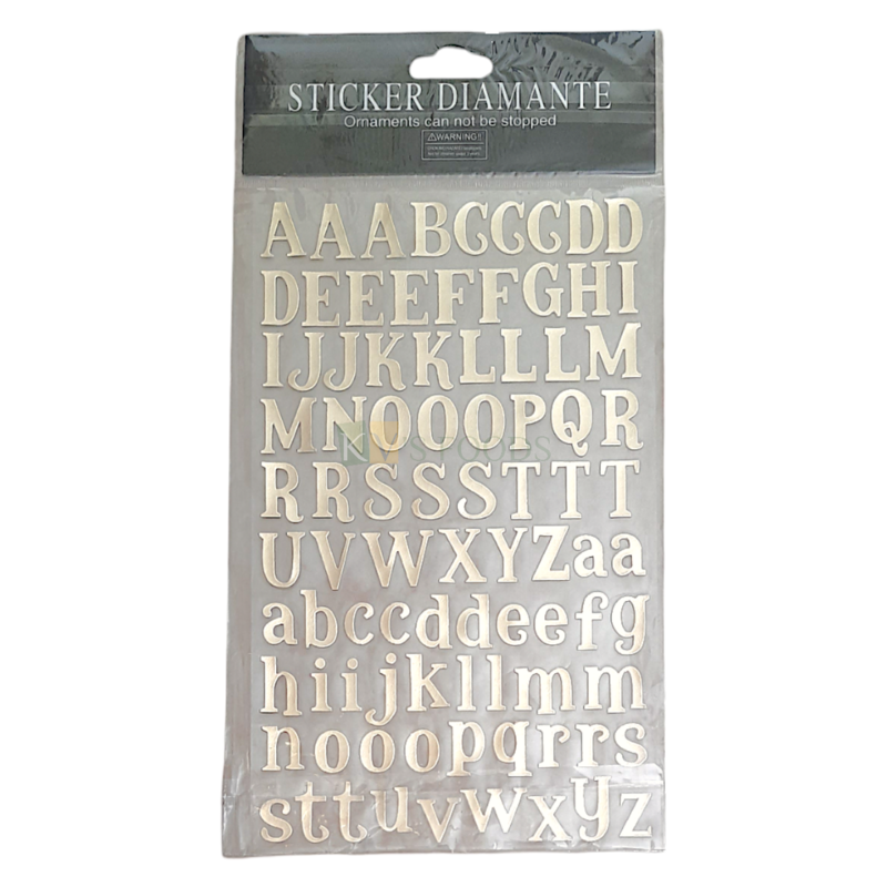 1PC Silver Shiny Self Adhesive Alphabets Letter Stickers Cake Base Stickers Lower Upper Case Sticker DIY Metallic Alphabet Aa-Zz Sheet Big Small Case Sensitive Letters for Birthday Cake Decorations