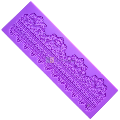 1 PC Purple Colour Silicone Lace Mat for Cake Border Theme Cake Mat Fondant Cake Decorating Mold Tools Sugar Lace Baking Mat DIY Embossing Pad for Birthday Cakes Chocolate Lace DIY Cake Decorations