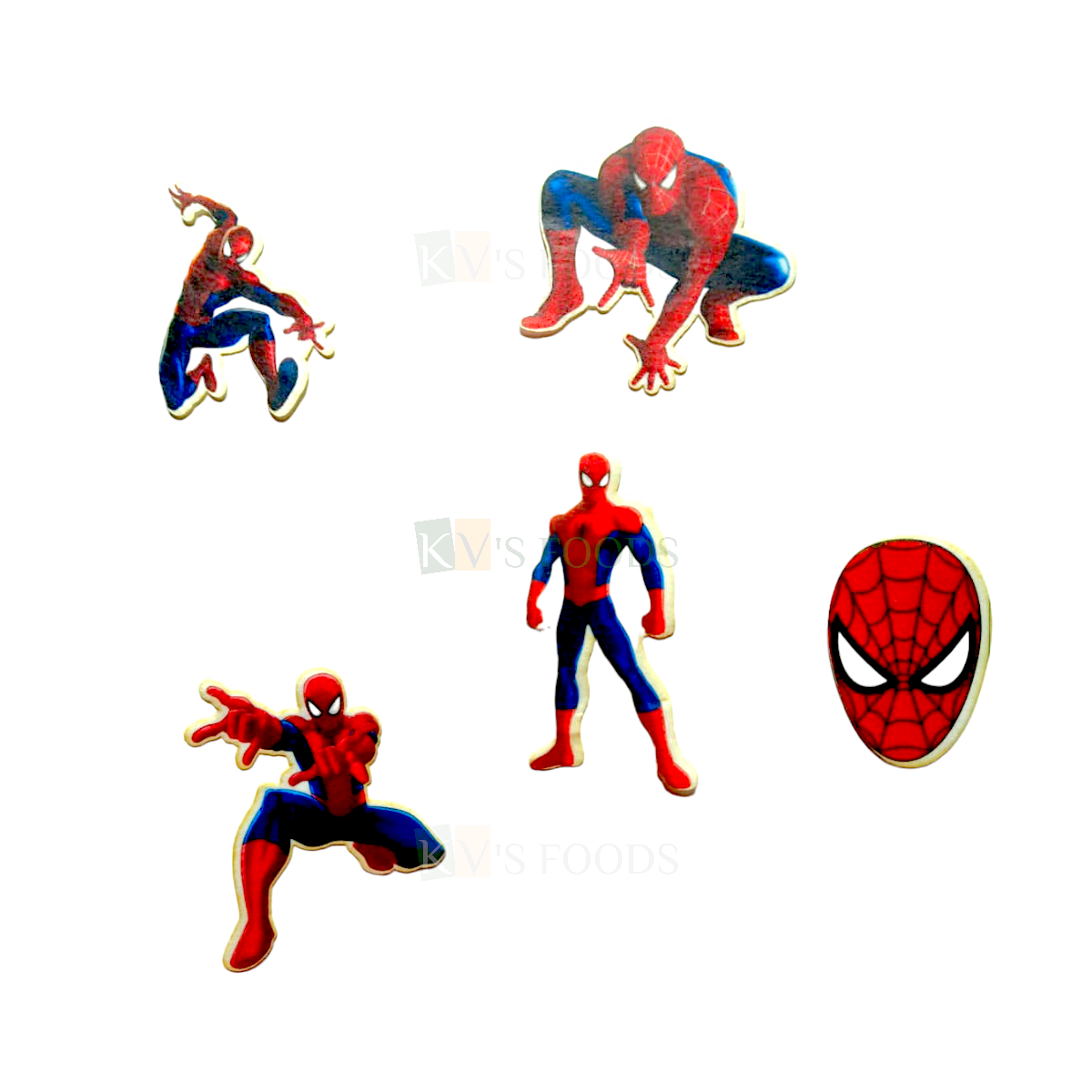 11 PCs Colourful Mix Design Spiderman Cartoon Theme Pre-Cut Pre-Printed Edible Wafer Paper Cutouts Cake Decorations Kids Boys Happy Birthday Cake Topper Stick-on Cake Decor DIY Cake Decorations