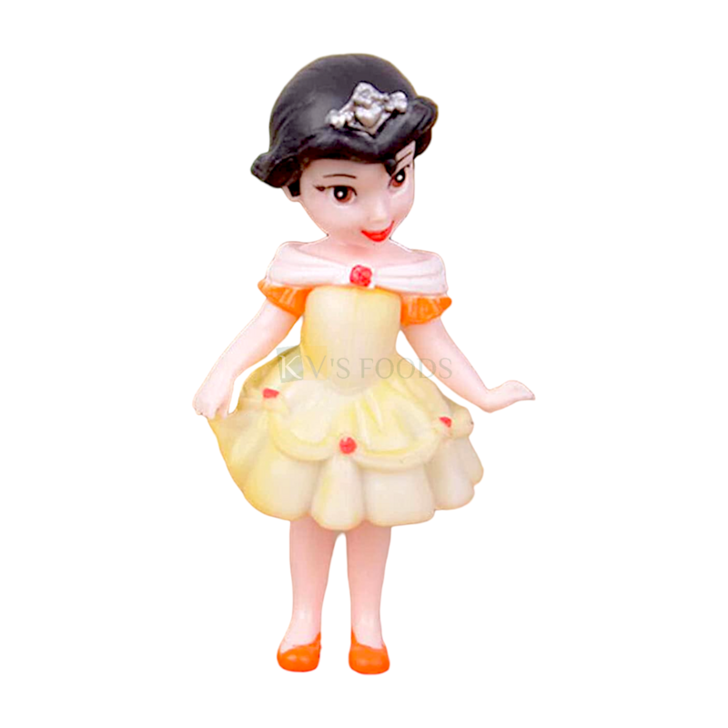 1PC Cute Girl Princess with Crown Kawaii Q Style Doll Cake Topper, Kids Girls Happy Birthday Theme Cutest Miniatures Princess Figurine Room Decor DIY Cake Decoration Accessories