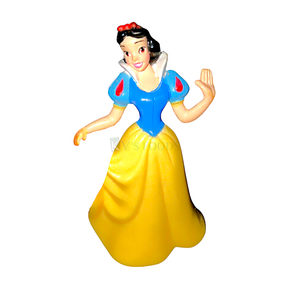 1PC Disney Snow White Cute Petite Girl Princess Cartoon Anime Figurine Cake Topper Kawaii Q Style Miniature Doll Kids Room Decor, Cartoon Characters Theme Long Gown Party Wear Dress DIY Cake Decor
