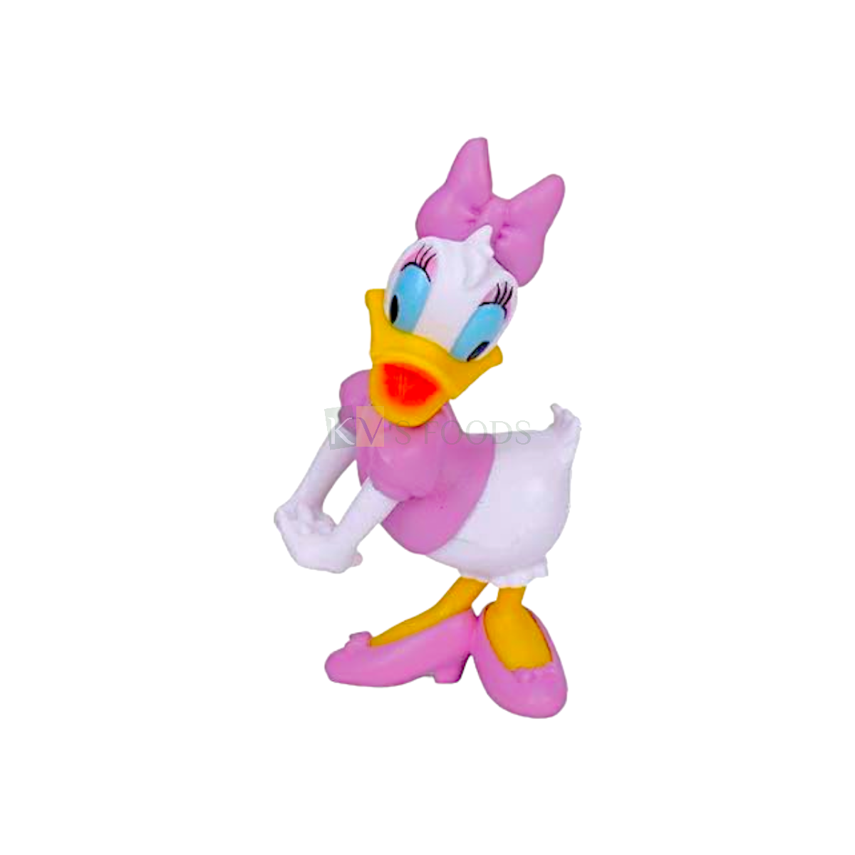 1PC Disney Daisy Duck Cartoon Anime Figurine Cake Topper Kawaii Q Style Donald Duck Cartoon Theme, Miniature Doll, Kids Room Decor, Cartoon Characters Pink Theme DIY Cake Decorations