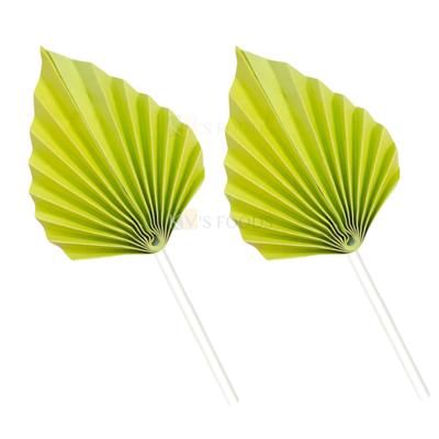 2PC Light Green Paper Palm Leaf Cake Topper Spear Shaped Leaves Cupcake Insert, Birthdays, Engagement Wedding Anniversary Theme Cake Accessories, DIY Cake Decorations, Project, Crafts, Home Decor