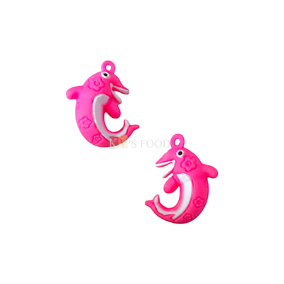 2PCS Small Pink Miniature Dolphins Fish Figurine Cake Topper Figurine Sea Life, Ocean, Underwater Theme Figure, Kids Happy Birthday Cake Topper Room Decor DIY Cake Decorations Keychains