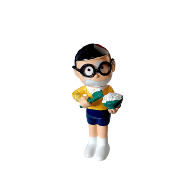 1PC Augen Super Hero Nobita Doremon Action Figure Cartoon Anime Cake Topper Doll Kids Room Decor Figurine, Kids Boys Happy Birthday Theme Cartoon Characters DIY Cake Decorations