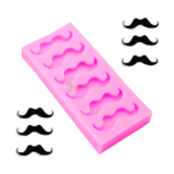 1 PC Silicone Fondant Mustache Chocolate Mould 6 Cavity, The Little Man Cupcake Theme, Kids Boys 1st Happy Birthday Theme DIY Decorating Birthday Baby Shower Sugarpaste Gumpaste Flexible Moulds