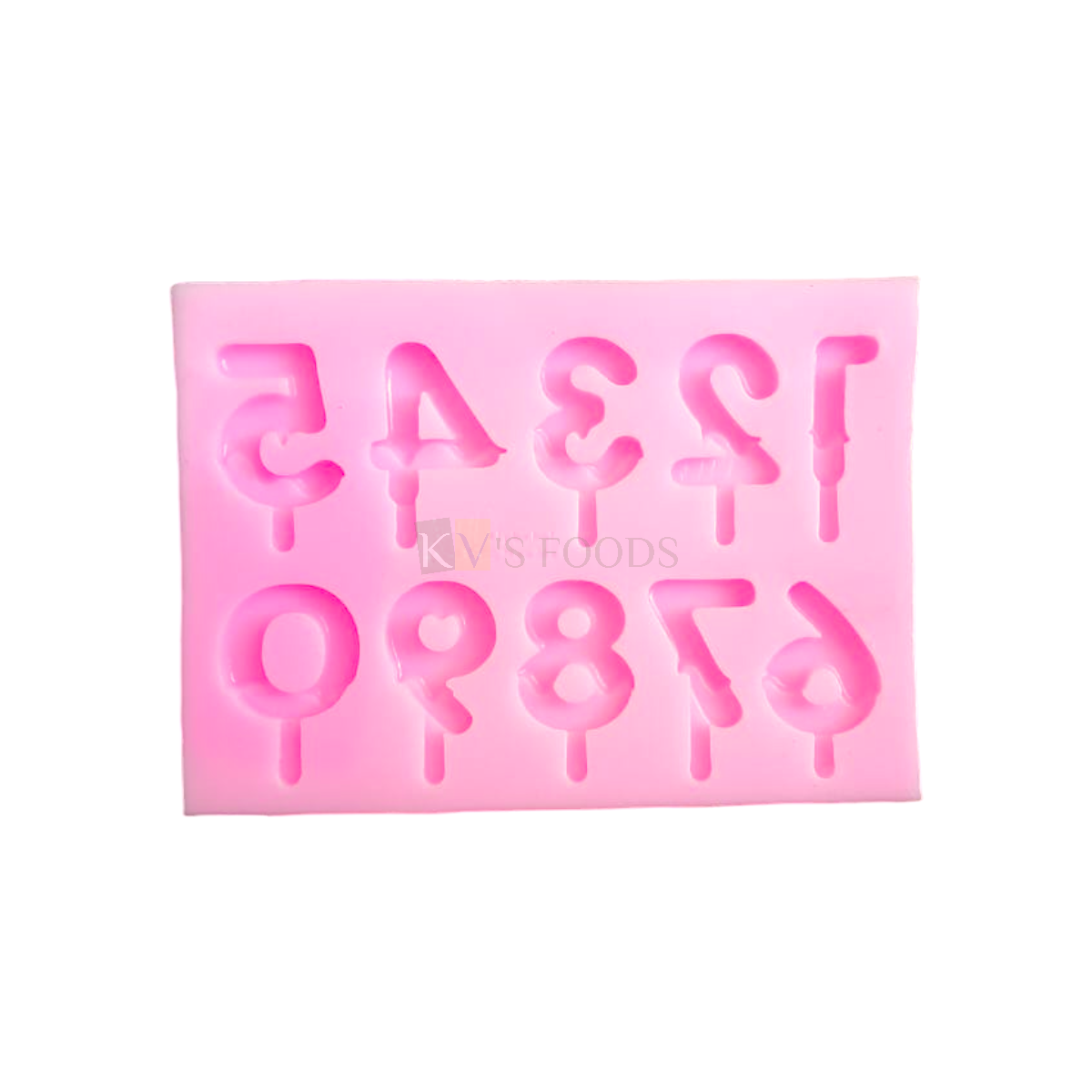 1 PC Silicone Fondant 0 to 9 Number Chocolate Mould 10 Cavity, Kids Baby Girls Boys Happy Birthday Theme Flexible Moulds Number Theme Sugarpaste Gumpaste DIY Cake Decorating Molds