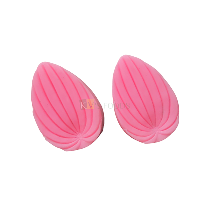 2 PC Pink Silicone Fondant Petal Leaves Veiner Chocolate Mould, Nature Garden Leaf Cake Theme, Happy Birthday Theme Wedding Anniversary Cakes Decorating Molds Flexible Moulds