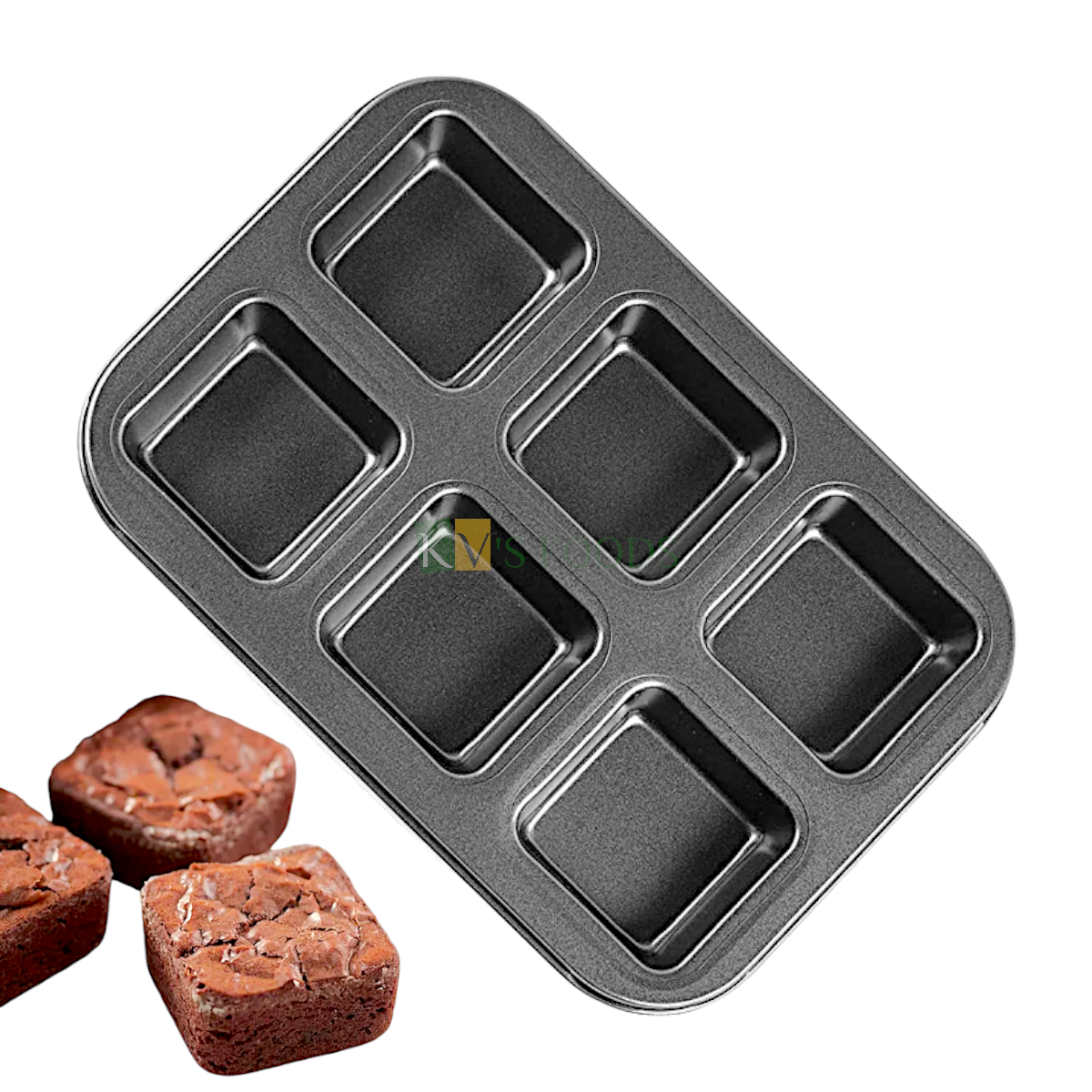 1PC 6 Cavity Baking Non-Stick Square Brownie Cake Mould Panettone Cake Bakeware Pan Mould for Cupcakes, Loafs, Bread Mousse Pudding Plum Tea Cheese Keto Fat Bombs, Cakes Chocolate Mould Tins Oven Tray