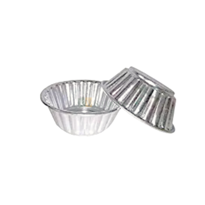 1PC Baking Mini Aluminium Round Bowl Shape Mini Moulds Baking Mold Cake 50 Gm Pudding Jelly Cup for Oven, Bakeware Pan Mould, Egg Tart, Muffin, Lined Mould Wati, Bati Cupcakes Mould Tins Tray
