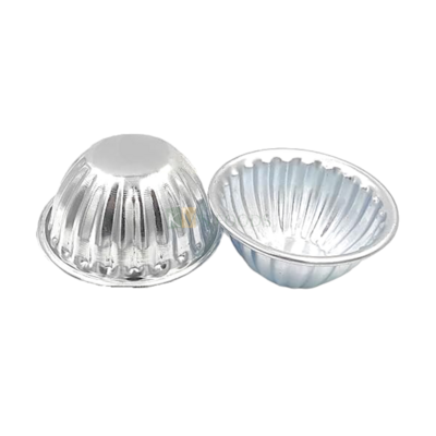 1PC Baking Mini Aluminium Round Bowl Shape Mini Moulds Baking Mold Cake 100 Gm Pudding Jelly Cup for Oven, Bakeware Pan Mould, Egg Tart, Muffin, Lined Mould Wati, Bati Cupcakes Mould Tins Tray