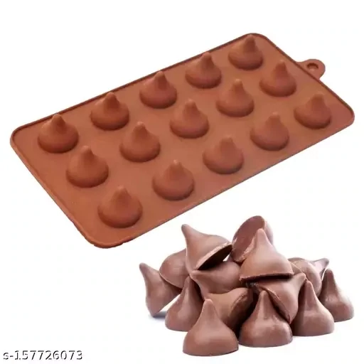 Hershey&#39;s Kisses/Modak Shape 15 Cavities/Slot Chocolate Mould for Candy, modak Filling, Silicon Fondant Cupcakes Decoration Cake Border Decorating for Ganesh Chaturti, Ganapati Festival Theme