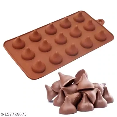Hershey's Kisses/Modak Shape 15 Cavities/Slot Chocolate Mould for Candy, modak Filling, Silicon Fondant Cupcakes Decoration Cake Border Decorating for Ganesh Chaturti Festival Theme