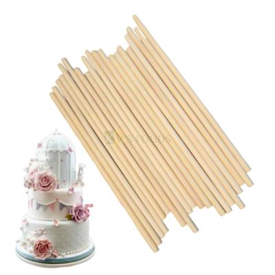 12 PCS Wooden 11.7 Inch Pillars Dowels Set Rods for Cake Construction 2-Tier, 3-Tier Cakes, Supporter for Multi Tiered Cakes rods, Cake Stands Wedding Anniversary, Engagement Birthday Cakes Decoration