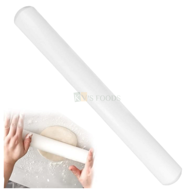 1 PC White Large Rolling Pin 12.6 Inch Dough Roller Cake Decorating Fondant bar for Sugar Craft Icing Clay Gum Paste Pizza, Non-Stick Roller Kitchen Tool for Easy Rolling Pasta Baking Cookies Pastries