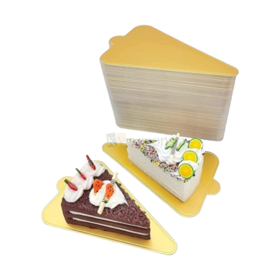 24PCS 4.9 Inch Triangle Golden Pastry Cake Base Set Mini Cake Boards Cardboard Mousse Base Cake Paper Board Dessert Plate Pastries Mini Tarts Cupcake Base Displays Tray Decorating Cakes Birthday Theme