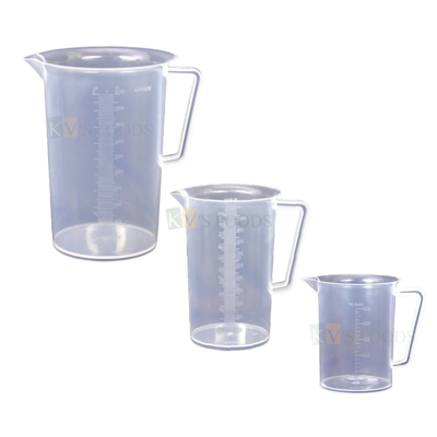 1 PC Transparent Professional Plastic Measuring Mug in different Sizes (2000ML, 1000ML,500ML) 2, 1, half Litres for Kitchen Cooking Baking & Measures Solids and Liquids, Grams, Litre, Tumbler Mug