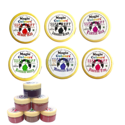 1 PC Magic Colours Supa Whipp Whipping Cream Powder Colours (25 Gram) for Icing Cream Sugar paste, Frosting Birthday Cakes, Wedding Anniversary Cakes, Engagement, Love, Valentine Theme Cakes