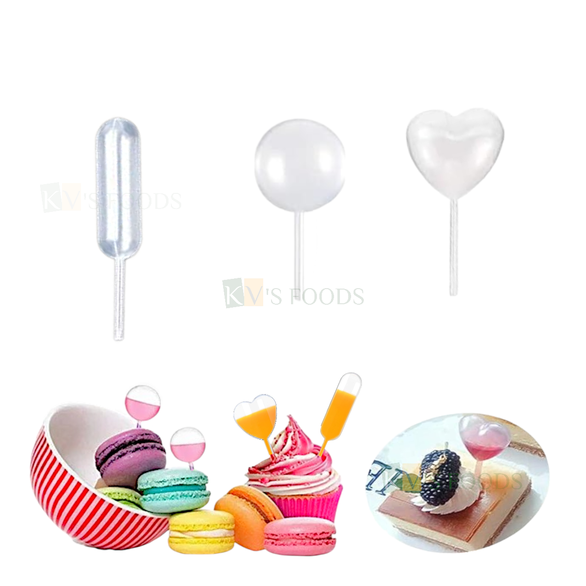 12 PCS Transparent Clear Round Heart Cylindrical Different Shapes Mini Squeeze Pipettes Liquid Dropper Pipette Juice Flavor Dropper for Birthday Cakes Chocolate Cupcakes Ice Cream Desserts Inserts