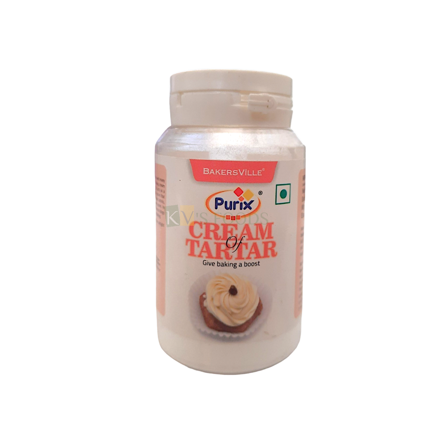 1 PC White Colour Purix Cream Of Tartar, Fondant Stabilizer, Gluten Free (75 Gram) Used in Most Cake Decorating Activities, Used as a Stabilizing Agent, Indispensable agent in Cakes, Other Baked Items