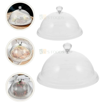1 PC Polycarbonate Big Dome Shape Lid in Different Sizes 10, 12 Inches for Covering Cakes Desserts, Vegetables Multifunctional Food Cover For Weddings Dining Baking Accessories Presentation Packaging