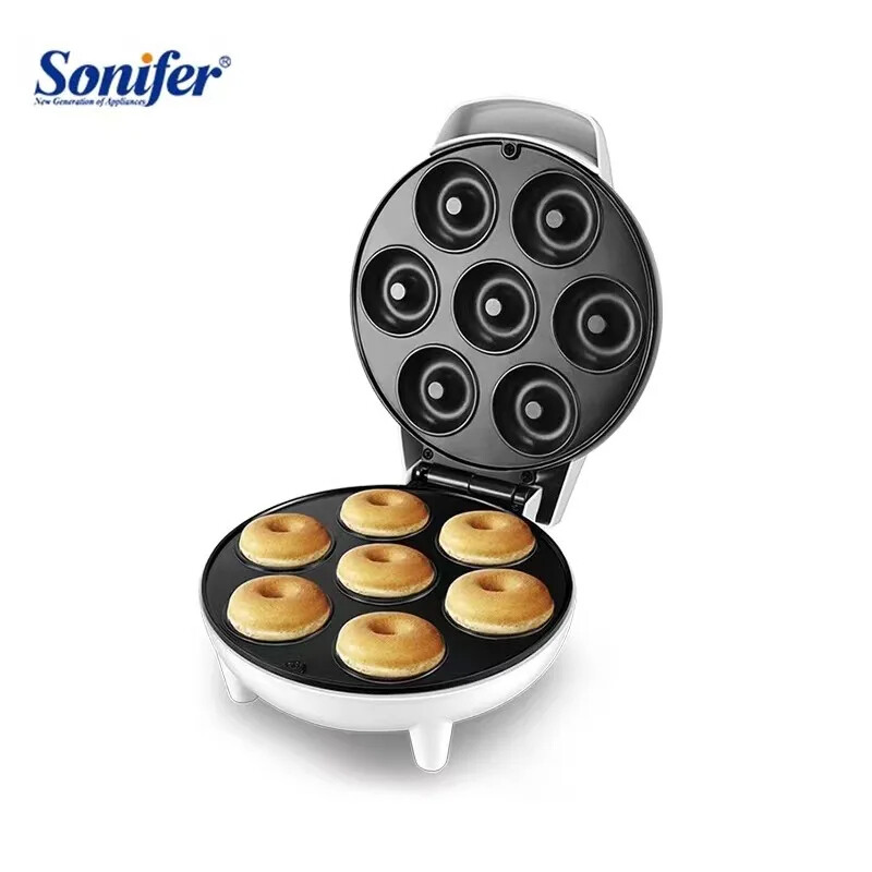 Sonifer Donut Maker Machine 220W SF-6076, Electric Donut Maker for breakfast Anytime Anywhere with Non-Stick Plate, 7pcs Heart Shaped cavity