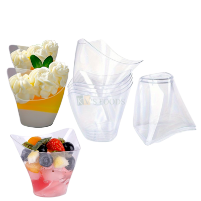 10 PCS Size 3.3 x 3.3 Inch Height 2.7 Inch Capacity ~ 140 ML Acrylic Mousse Dessert Glass Multi-Purpose Clear Transparent Juices Reusable for Birthday Party Glass for Pudding, Glass Cakes Soft Drinks