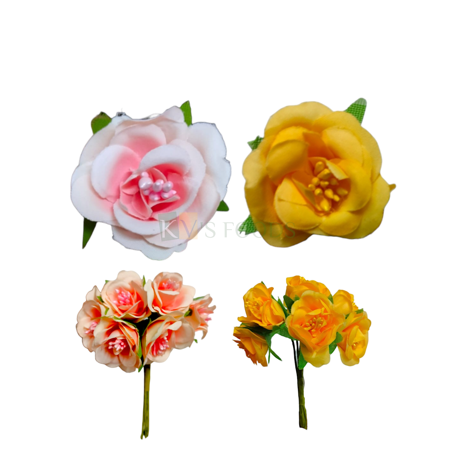 6 PCS Small Non-Edible Rose Peony Flowers Length 1.8 Inch in Different Colour for Birthday Wedding Anniversary Engagement Christmas Cake Cupcake Function DIY Craft Home Hair Accessory Decorations