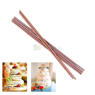 6 PCS 20 Inch Long Wooden Dowels Set Rods Pillars for Cake Construction 2-Tier, 3-Tier Cakes, Supporter for Multi Tiered Cake rods, Cake Stands Wedding Anniversary Engagement Birthday Cakes