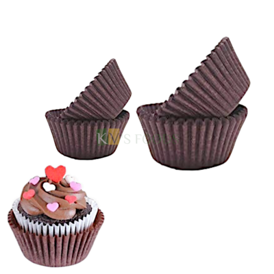 500 PCS Paper Grease proof Circle Dark Brown Coffee Small and Medium Cupcake Liner Diameter 5.5, 6.5Inch Muffin Cases Desserts Ferrero Rocher Chocolates Kitchen Baking Birthday Wedding Party