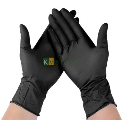 20 PCS Black Medium Food Grade Gloves Food Service Food Handling Nitrile Gloves Powder Free Multi Purpose Superior Durability Kitchen Home Gloves, Used While Food Preparation in Industry Salon, Spa