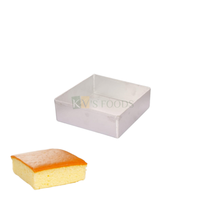 1PC Size 5 x 5 x 2 Inch, Capacity ~ 400 Grams Aluminium Baking Pan Silver Square Small Loaf Bread Cake Mould Bakeware Mousse Pudding Cheese Friut Chocolate Cakes Container Mold Tins Tray for Ovens