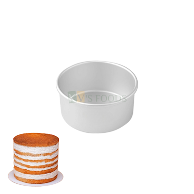 1PC Size Diameter 4 Inch, Height 2.5 Inch Capacity ~ 250 Grams Aluminium Baking Pan Silver Circle Round Small Loaf Bread Cake Mould Bakeware Mousse Pudding Cheese Cake Containers Tins Tray for Ovens