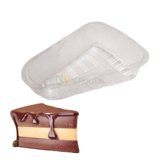 50 PCS Size 3.8 x 3.4  Inches, Height 1.1 Inches Capacity ~100 Grams Transparent Plastic Triangle Pastry Pacakging Tray  Disposable Box, Mousse Pudding Bakery Accessories, Pastry Deep Container