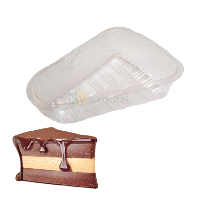 50 PCS Size 3.8 x 3.4 Inches, Height 1.1 Inches Capacity ~100 Grams Transparent Plastic Triangle Pastry Pacakging Tray Disposable Box, Mousse Pudding Bakery Accessories, Pastry Deep Container