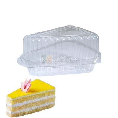 5 PCS Size 4.6 x 3.5 Inches, Height 2.6 Inches Capacity ~200 ML Triangle Hinged Pastry Packaging Container with Dome Lid Bakery Accessory Transparent Deep Food Box Show Bowl Clamshell Container