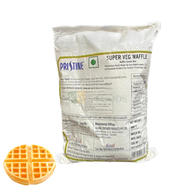 1Kg Pristine Super Veg Eggless Waffle Premix Powder, Waffle Sweet Mix, Vegetarian