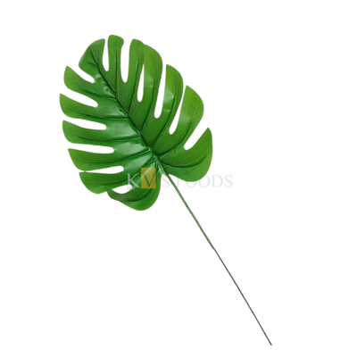 1PC Green Big Artificial Monstera Palm Leaf Cake Topper Single Fake Turtle Leaf Cake Insert, Birthdays, Engagement Wedding Anniversary Theme Cake Accessories Project Crafts, Home Festivals Decorations