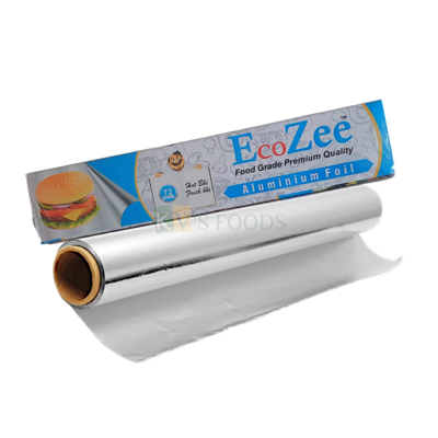 1 PC 72 Meter Width 12.5 Inch Thickness 12 Microns Aluminium Foil Food Grade Eco Friendly Packing Wapping, Storing and Serving Foil Roll, Shrinkwrap Perfect for Kitchen Serving Foods